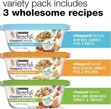 Purina Beneful Wet Dog Food Variety Pack, Chopped Blends - (12) 10 Oz. Tubs