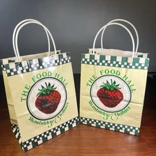 Lot of 2 Vintage Strawbridge & Clothier The Food Hall Shopping Bags Philadelphia