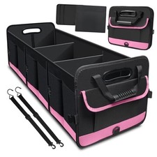Trunk Organizer for Car, 95L Large Capacity Trunk Storage with Non-Slip Pink