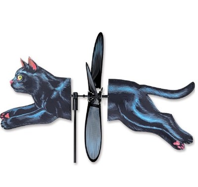 Black CAT-Petite Garden Wind Spinner by Premier Kites & Designs #24702