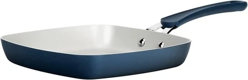 NutriChef Grill Pan Engineered Silicone Tempered Glass Non-Stick 3.02lbs