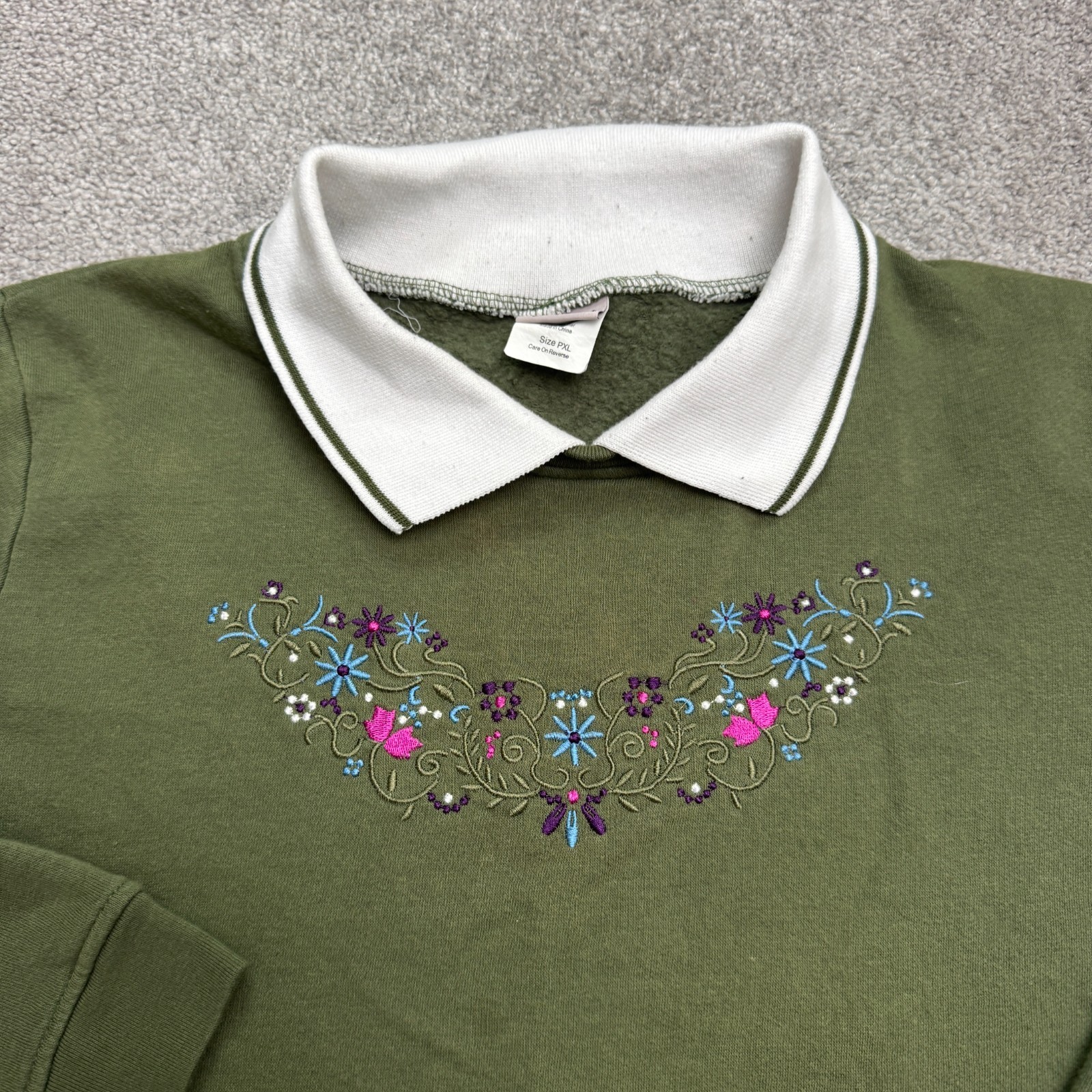 Adrian Delafield Embroidered Collared Pullover Sw… - image 3
