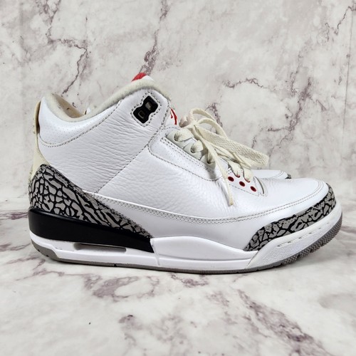 Nike Air Jordan 3 Retro "White Cement" Sneakers 136064-105 Taglia 8,5 - 2011 - Foto 4 di 12