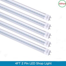25Pack 22W 4FT Led Tube Light 4 Foot G13 2-Pin Dual Power T8 T12 Led Shop Light