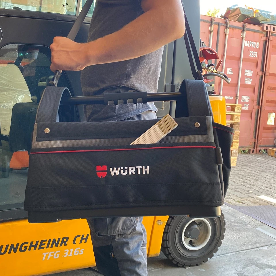 Würth Werkzeugtasche offen mit Kunststoffboden und Schultergurt 360x440x250 mm - Bild 4 von 4