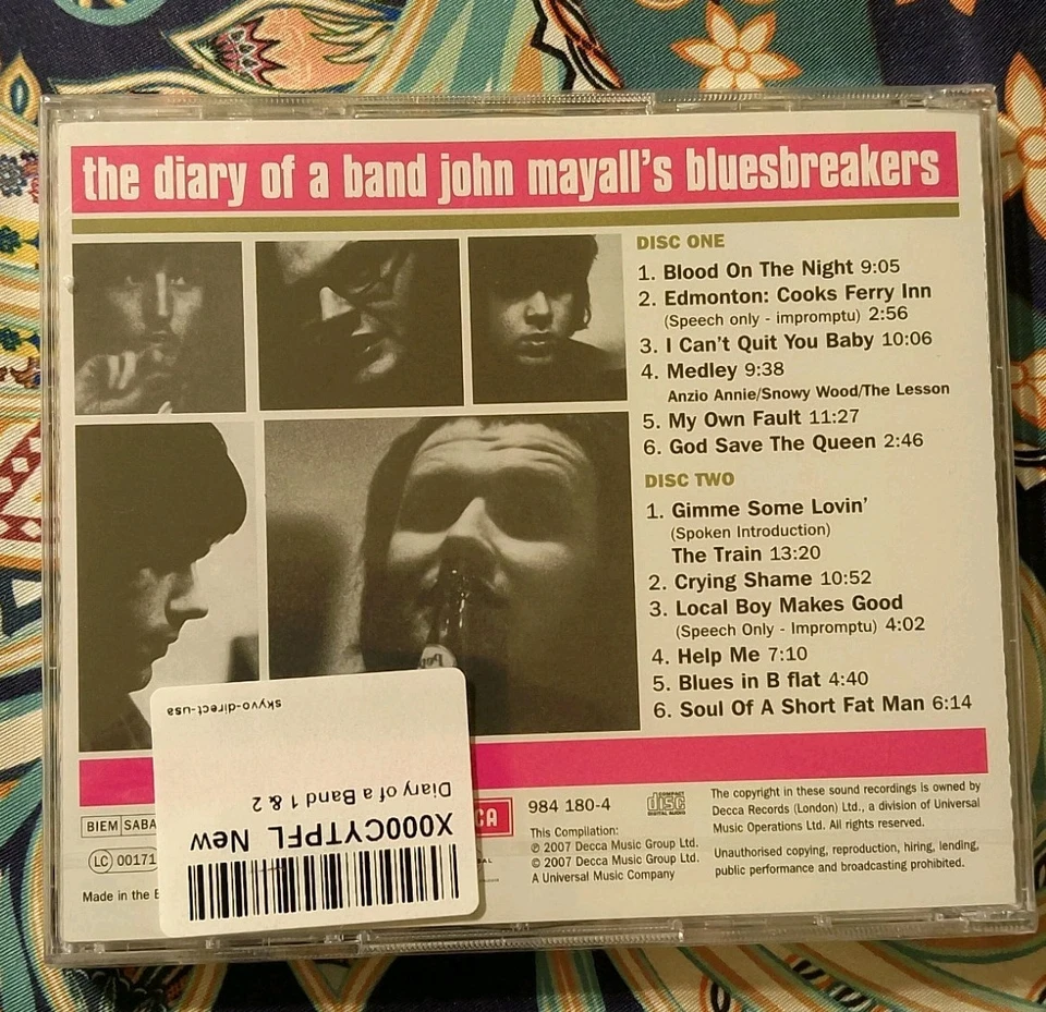 Diary Of A Band - John Mayall & The Bluesbreakers Volumes 1&2 2CD Album NEW - Image 2 of 2