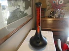 Preowned Vintage MCM Royal Haeger Black/Orange with Handle Vase 19” #408