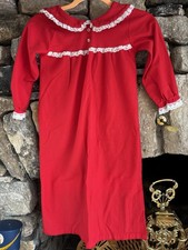 Red Flannel Factory Vintage Nightgown Girl Christmas Pajamas 5/6