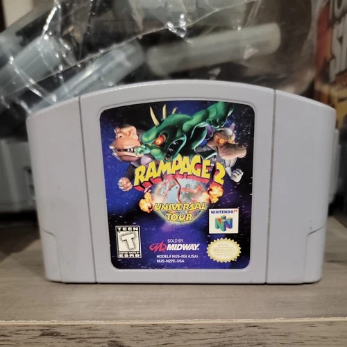 RAMPAGE 2: Universal Tour (Nintendo 64) N64 Authentic Cartridge Only - Tested