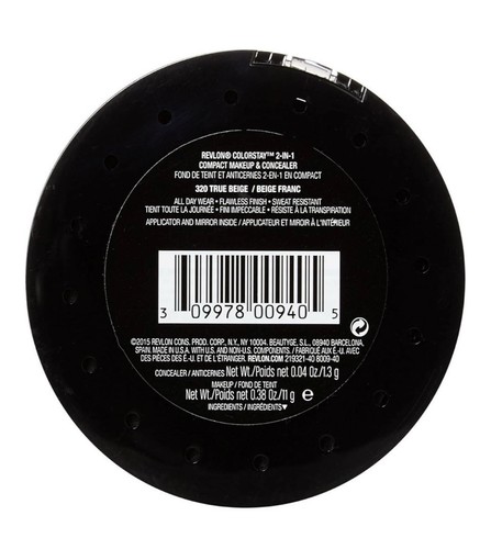 2 PACK NEW Revlon Colorstay 2-in-1 Compact Makeup and Concealer- 320 TRUE BEIGE - Picture 3 of 5