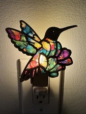 Hummingbird Nightlight Plug-In With Led Bulb Two Different Styles Made To Order