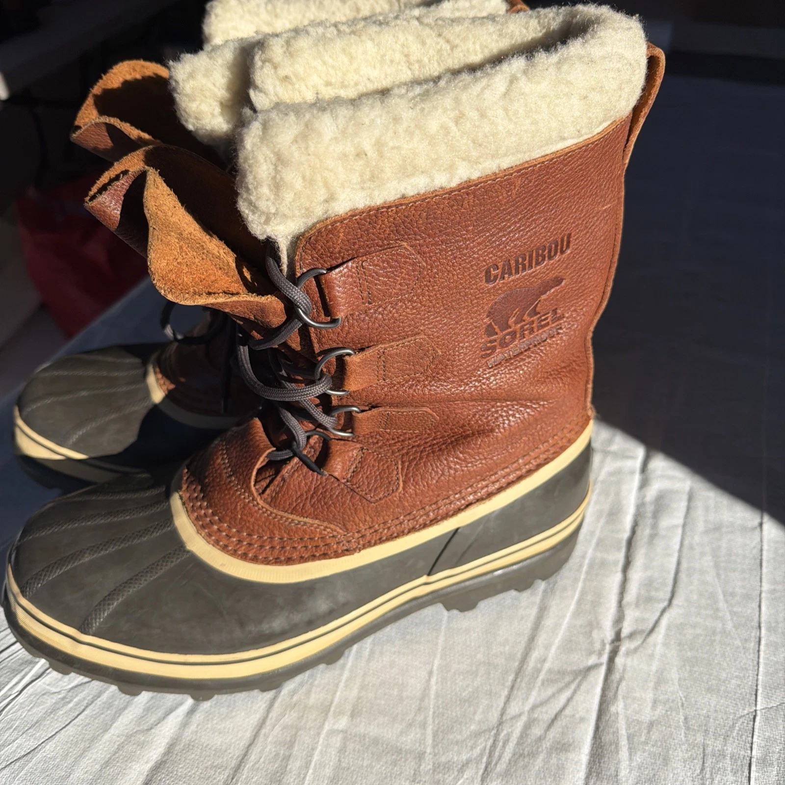 Sorel Mens 11 NM1561-256 Premium Snow Boot Duck Lined Waterproof Brown Barn