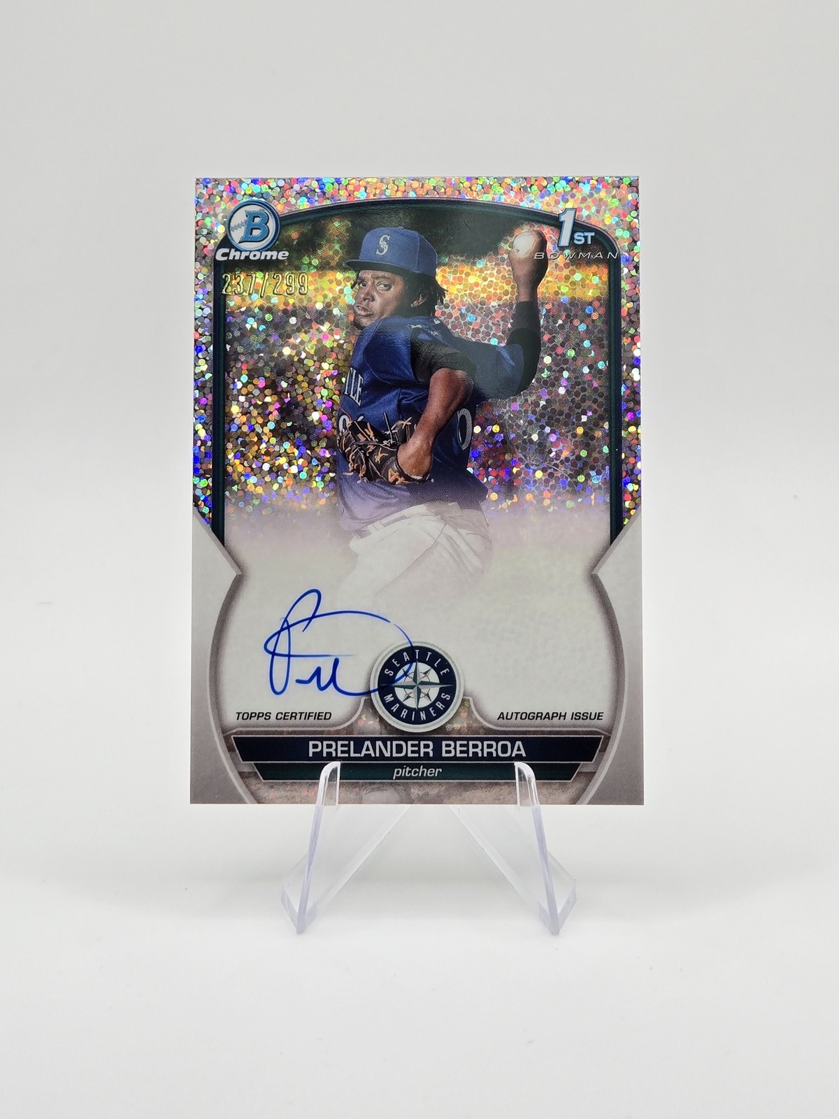 Prelander Berroa 2023 Bowman Chrome Auto Speckle Refractors SP #/299 #CPA-PB