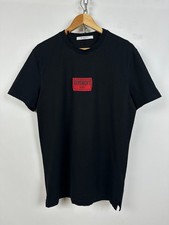 Camiseta negra envejecida con logotipo de caja de parches Givenchy Paris para hombre talla L