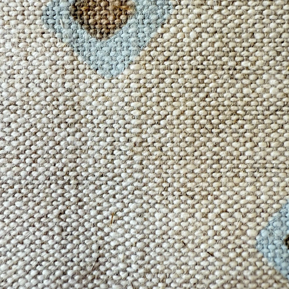 Vtg Hannett Morrow Handprint Diamond Fabric Cotton& Linen Weave 3 yds x 52" 1979 - Image 3 of 4