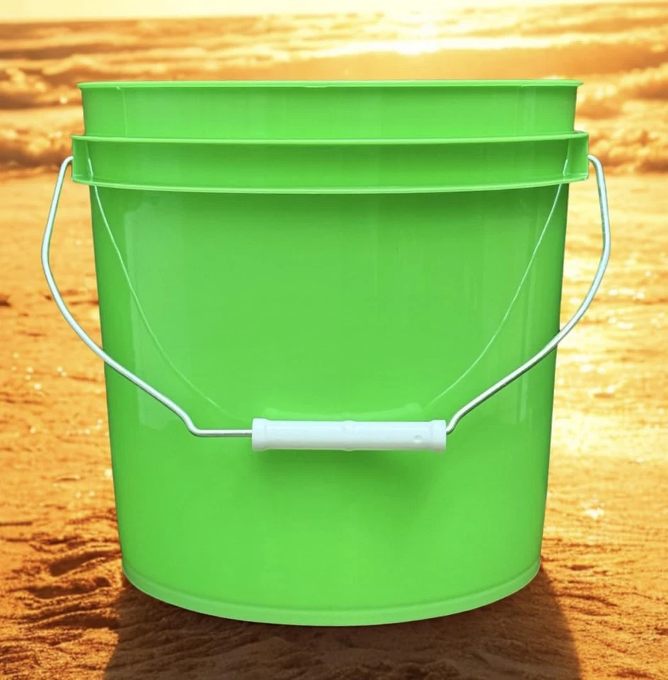 Cubos de 2 galones de grado alimenticio - sin BPA hechos en EE. UU. color lima - paquete de 3 Foto 3 de 4