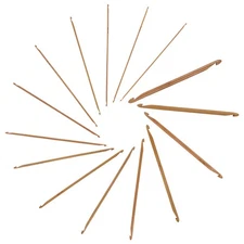 JubileeYarn Double Ended Bamboo Tunisian Crochet Hooks Set - Carbonized Brown...