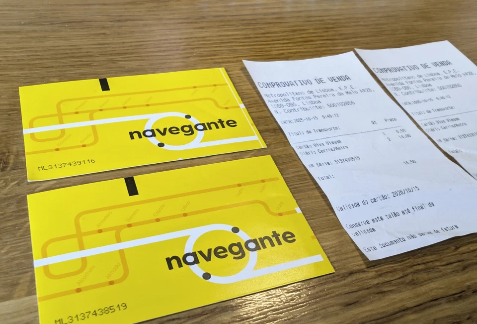 2 x navegante für Lissabon Nahverkehr mit 2 x 24h-Tickets je Karte