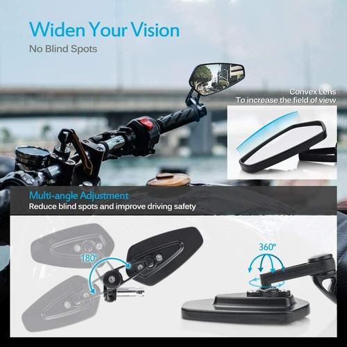 Motorcycle 7/8" CNC Bar End Rearview Mirrors For CF-Moto 400NK 300NK 650NK 250NK - Picture 5 of 7