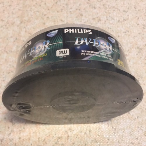 Philips Rewritable DVD+R Spindle Pack of 25, 120 mins, 4.76GB Data, New Sealed - Picture 2 of 4