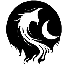 Phoenix Moon Spirit Rendering Vinyl Decal Car Truck Tablet Laptop Window Tumbler
