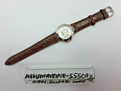 Orologio da Polso - Pelle/Acciaio - Cromo/Marrone- 555CA - Madison Avenue