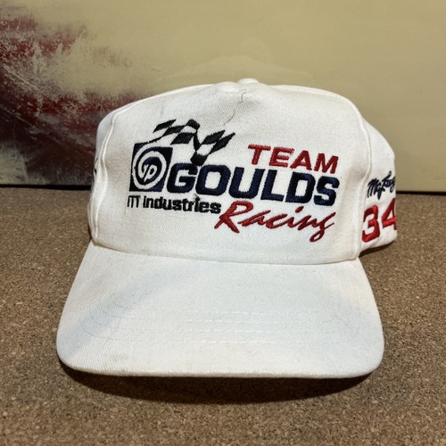 Team Goulds #34 Mike McLaughlin White Racing Snapback Hat Cap