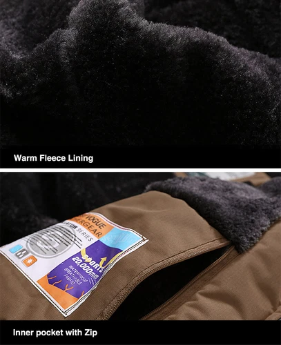 Men's Waterproof Winter Jacket Warm Winter Coat Outdoor Ski Snow Hooded Jackets - Picture 42 of 64