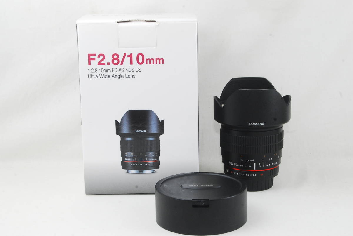 SAMYANG 10mm F2.8 ED AS NCS CS Camera Lens with Caps and SAMYANG 10mm F2.8 ED AS NCS CS Camera Lens with Caps and