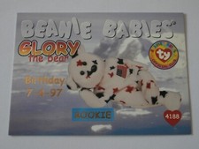 TY Beanie Babies BBOC Card - Series 1  Glory the USA Bear in RED Foil