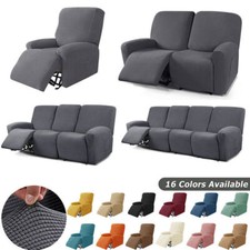 1/2/3/4 Seater Knitted Recliner Sofa Covers Armchair Covers Elastic Protector