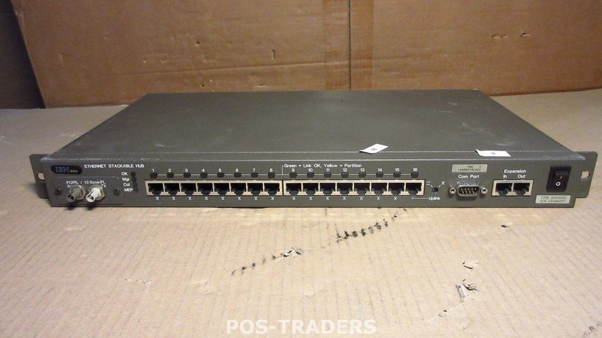 IBM 8224 8224002 Stackable Hub 16 Port Ethernet Office Network