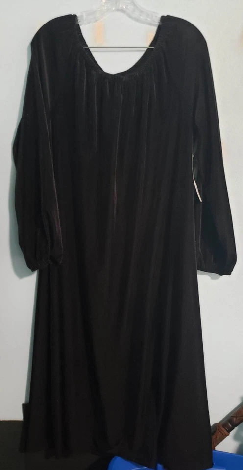 NUEVO CON ETIQUETAS XL Lularoe Eve *Elegante All Ways* Vestido recto Negro Acanalado Terciopelo Foto 2 de 4