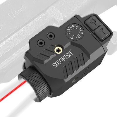 SOLOFISH 800 Lumen Flashlight & Red Laser Sight Combo Full Size Picatinny Rail