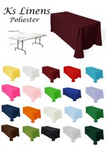 KS Linens 90x132 inch Tablecloth in Premium Polyester for 6ft Rectangular Table