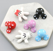 lot 60pcs cartoon mickey head hand cute resin Charm Pendant DIY Jewelry Making