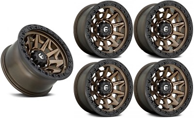 17 FUEL COVERT BRONZE WHEELS BLACK LIP 17X9 5X127 D69617907545