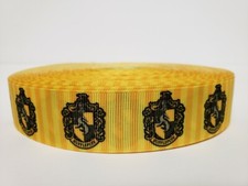 Harry Potter, Hogwarts House, Hufflepuff, Grosgrain Ribbon 1" By the yard NEW
