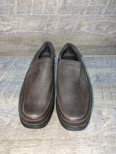 Deer Stags Stephen Mens 10.5 Brown Slip On Dress Shoes Leather Oil SlipResistant