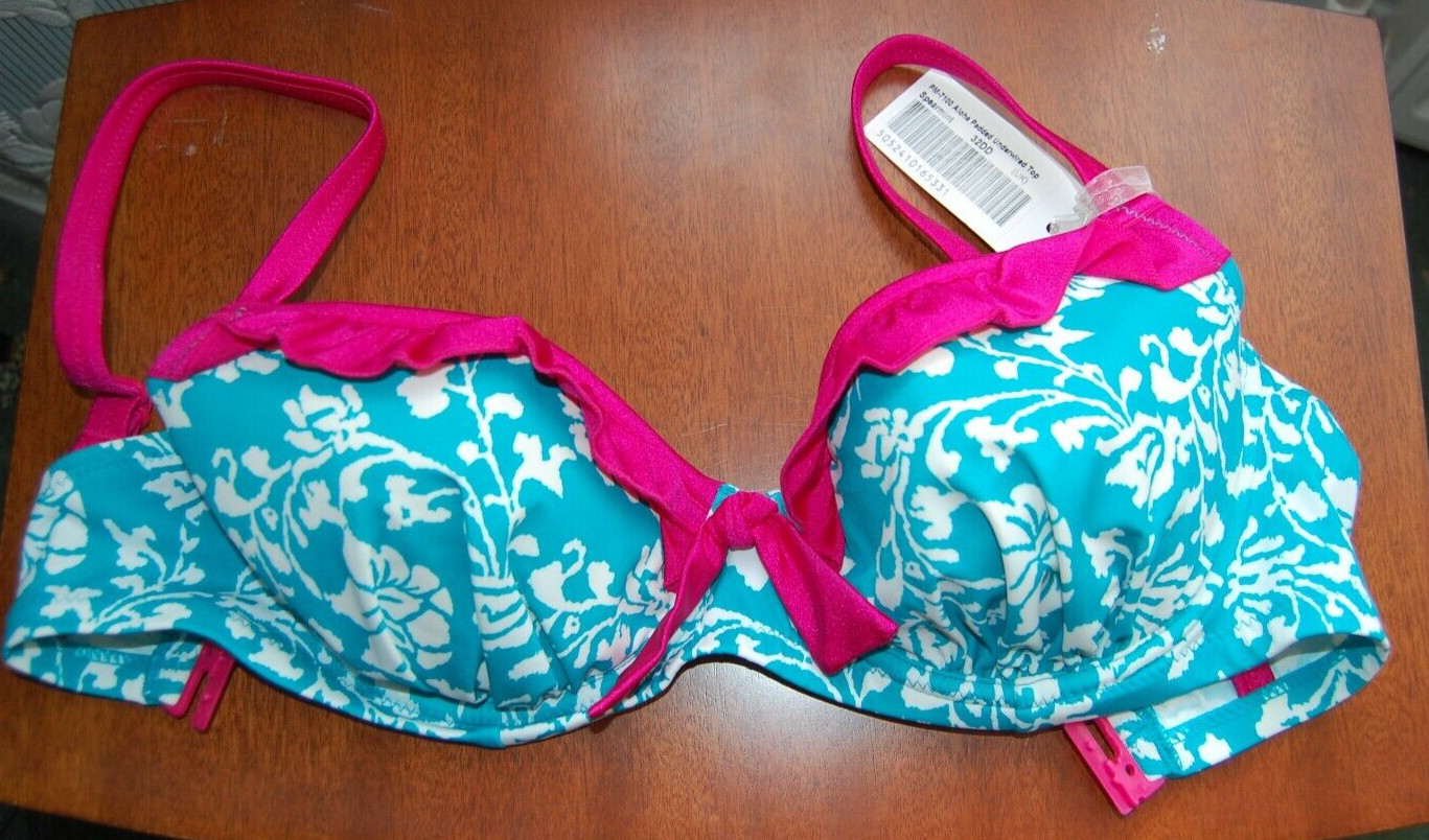 Pour Moi Aloha Underwired Padded Bikini Top Spearmint UK 32DD BNWT
