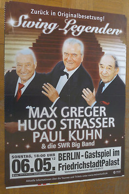 Swing Legenden...(Max Greger+Hugo Strasser+Paul Kuhn)...Tour Poster..2012 Berlin
