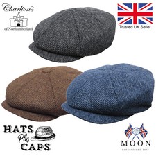 Peaky Blinders Newsboy Cap Abraham Moon British Made Luxury 100% Wool Fabric