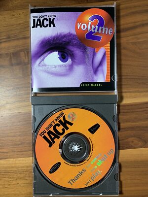vintage Video Game for windows and apple macintosh YOU DONT KNOW JACK Vol. 2