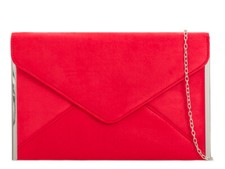 Women's Suede Velvet Leather Clutch bag Chain Prom Party Wedding Evening Handbag