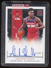 Admiral Schofield 2019-20 Panini Impeccable Auto Serial #d 15/99 Wizards