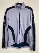 Kerrits Equestrian Full Zip Jacket size Large Gray Black Waffle Horse Riding