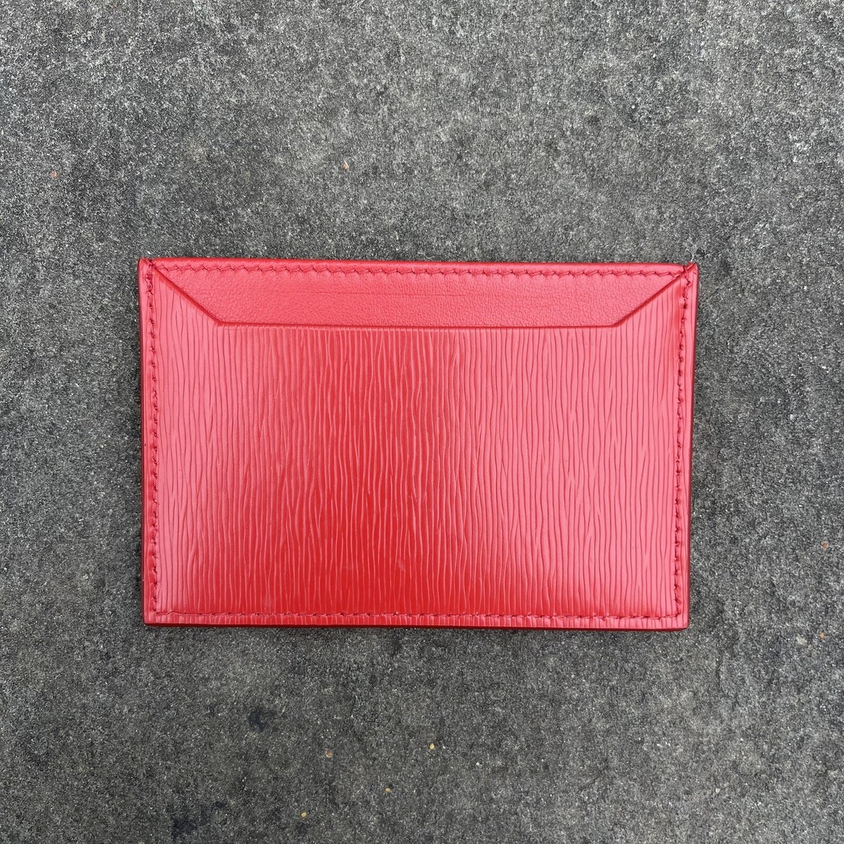 Prada Card Holder Vitello Move Red And Gold 3 Cc | eBay