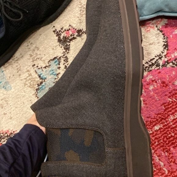 Rothy\'s Mens Chelsea Boots Size 12 Charcoal Dark Gray Camo Inset Merino Wool Rothy main image 4
