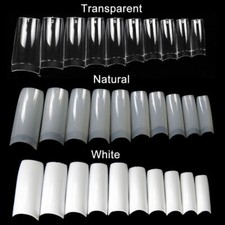 500 Artificial French False Acrylic Nail Art Tips White Clear Natural UV Gel UK