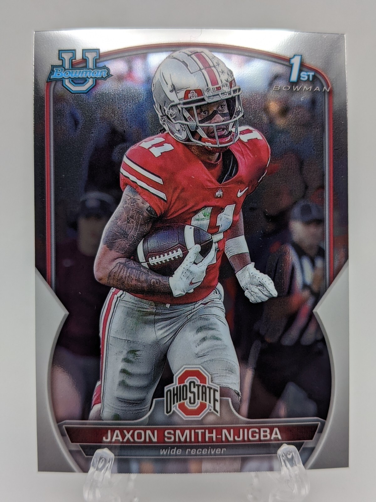 💥 Jaxon Smith-Njigba 2022 1st Bowman Chrome University Ohio State Buckeyes #78